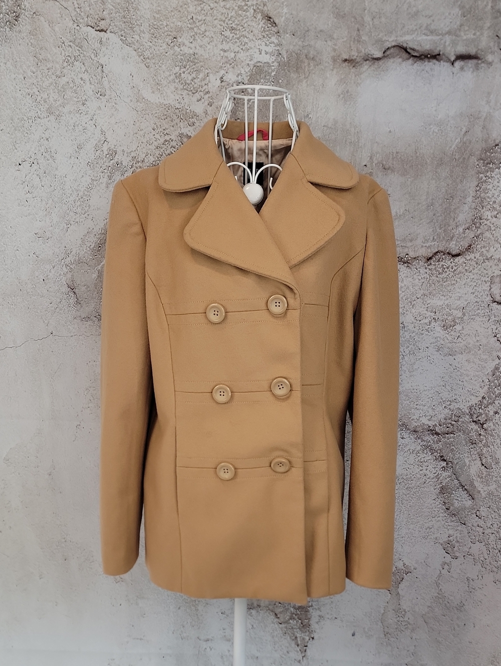 GAP Camel Double-Breasted Pea Coat - Caramel Camel Tan Womens Size M
